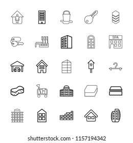 House icon. collection of 25 house outline icons such as building, building   isolated  sign symbol, window, sponge, home, garage. editable house icons for web and mobile.