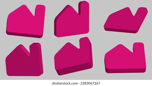 House icon collection 3D illustration vector