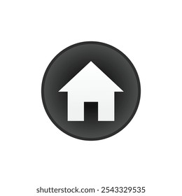 house icon. Color flat icon Button in circle on white background