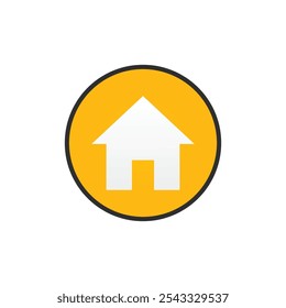 house icon. Color flat icon Button in circle on white background