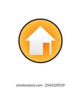 house icon. Color flat icon Button in circle on white background