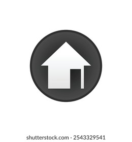 house icon. Color flat icon Button in circle on white background