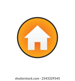 house icon. Color flat icon Button in circle on white background
