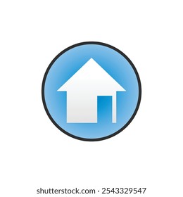 house icon. Color flat icon Button in circle on white background