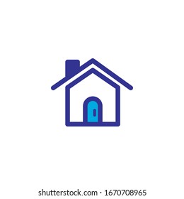 estilo de color de icono de casa, ilustración vectorial