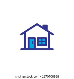 house icon color style, vector illustration
