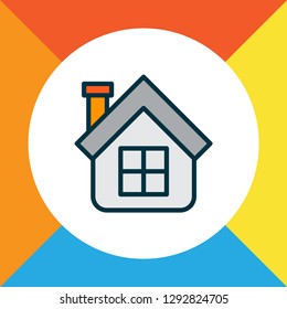 House icon colored line symbol. Premium quality isolated home element in trendy style.