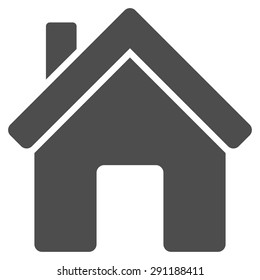 House icon from Commerce Set. Vector style: flat symbol, gray color, rounded angles, white background.