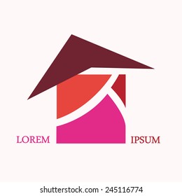 House icon concept red and pink color logo