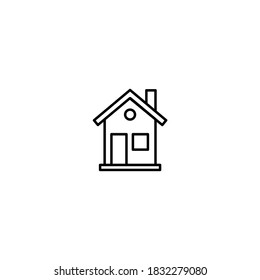 House icon. Construction icon. Simple, flat, black, outline.