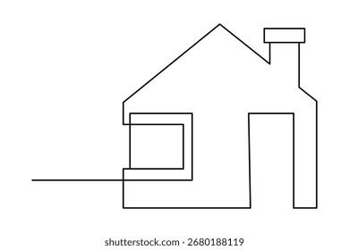 Icono de la casa continuo de una línea de dibujo