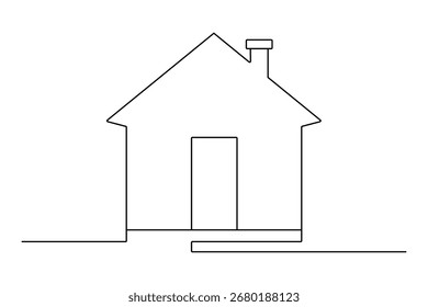Icono de la casa continuo de una línea de dibujo