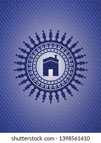house icon with denim texture