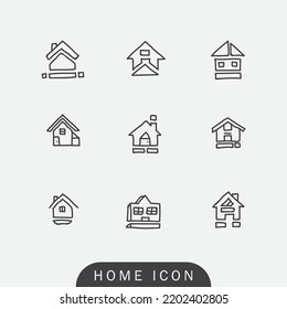 house icon design template, with hand drawn black line style, suitable for your design needs.