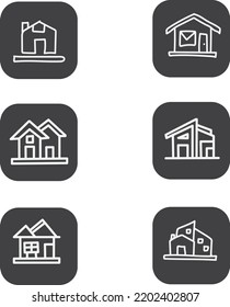 plantilla de diseño de icono de casa, con estilo de línea negra dibujado a mano, adecuada para sus necesidades de diseño.