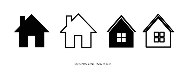 Haus Symbol anderen Stil Set. Startseite Symbolsammlung.