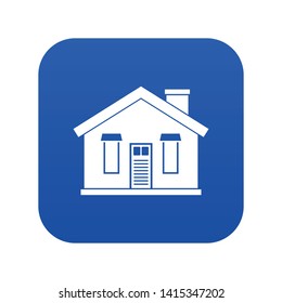 House icon digital blue for any design isolated on white vector illustration