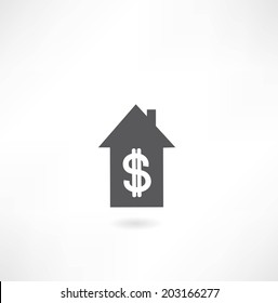house icon with dollar icon