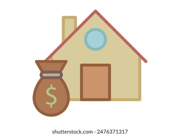 House icon with dollar sack