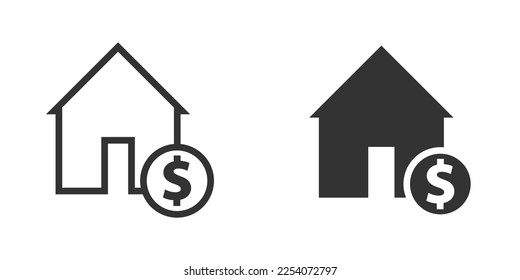 House icon with dollar sign. Vector illustration.