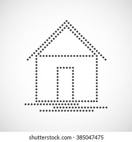 House icon done from little circles. vector illustration