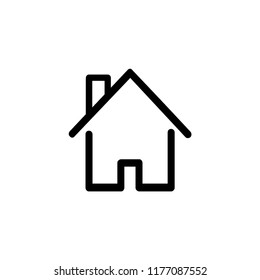 House icon with door, outline design vector