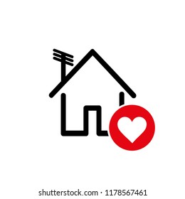 House icon with door, outline design vector