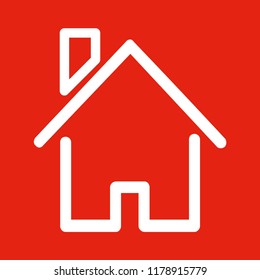 House icon with door, outline design vector