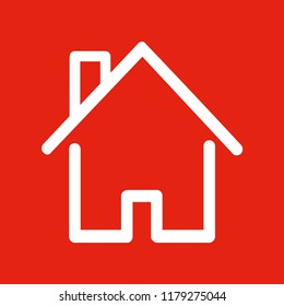 House icon with door, outline design vector