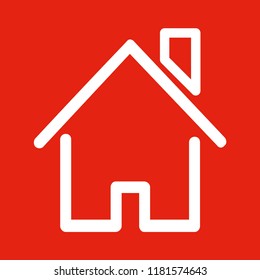 House icon with door, outline design vector