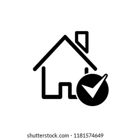 House icon with door, outline design vector
