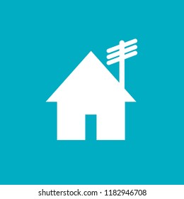 House icon with door, outline design vector