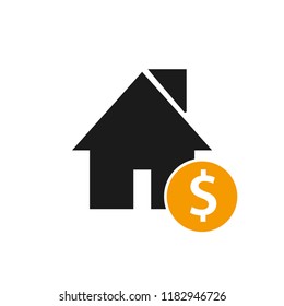 House icon with door, outline design vector