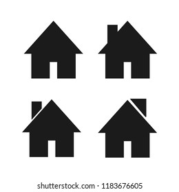 House icon with door, outline design vector