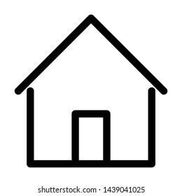 House icon with door, outline design vector - Vector