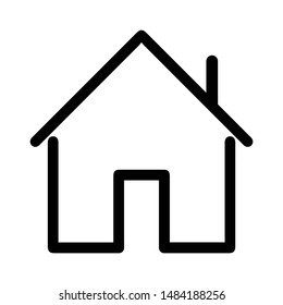 House icon with door, outline design vector - Vector