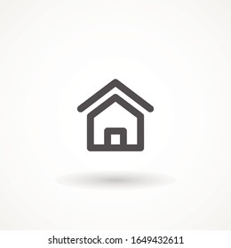 House icon with door, outline design vector Home icon Editable strok.