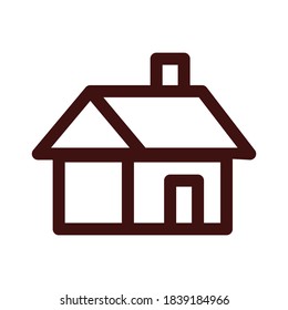 House icon with door, outline design vector