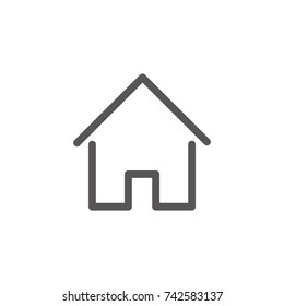 House icon with door, outline design vector - Shutterstock ID 742583137