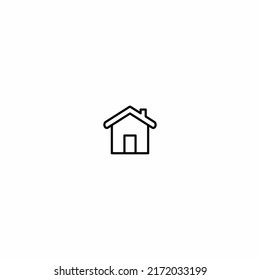 House icon with door, outline vector design