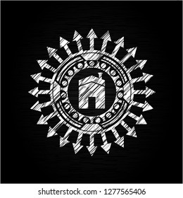 house icon drawn with chalkboard texture