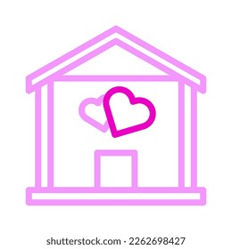 house icon duocolor pink style valentine illustration vector element and symbol perfect. Icon sign from modern collection for web.