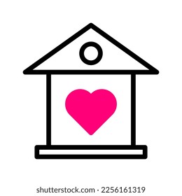 house icon duotone red style valentine illustration vector element and symbol perfect. Icon sign from modern collection for web.