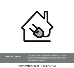 house icon and electric service concept.
