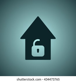 House icon, flat design style