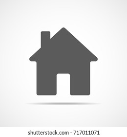 House icon in flat design. Vector illustration. Black house sign, isolated on light background.