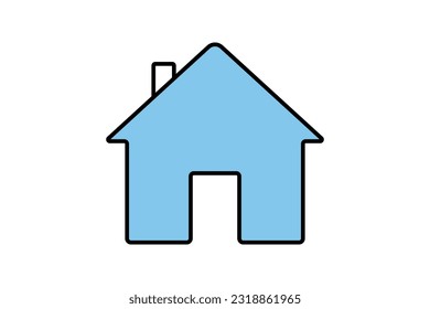 Icono de la casa. Diseño de estilo de icono de línea plana. Diseño de vector simple editable