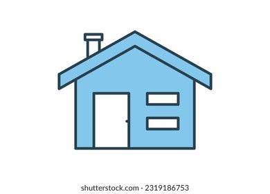 Icono de la casa. Diseño de estilo de icono de línea plana. Diseño de vector simple editable
