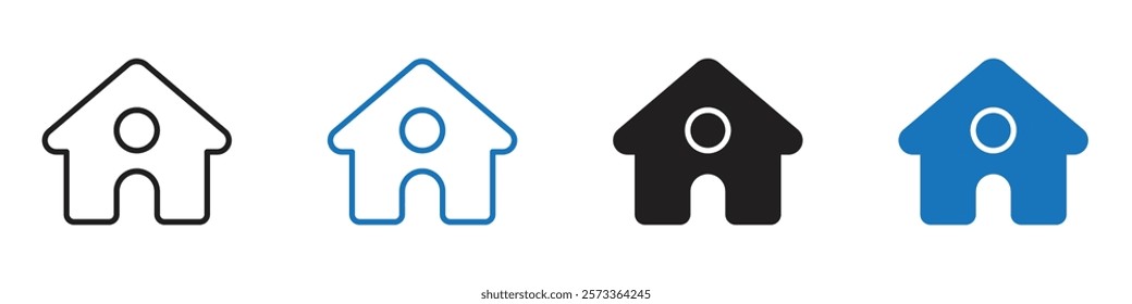 House icon Flat line symbol