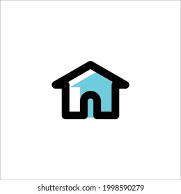 icono de casa línea plana de dos colores